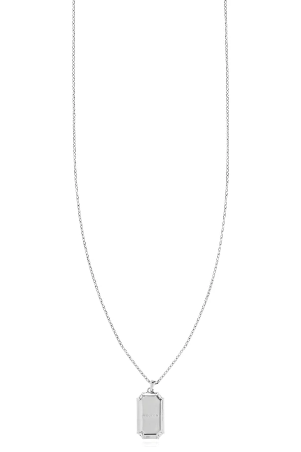 SILBER Halskette mit Anhänger mit eingraviertem Logo