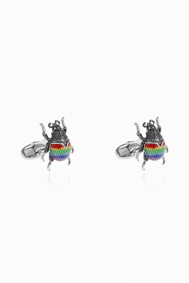 MULTICOLOUR Cufflinks with beetle motif