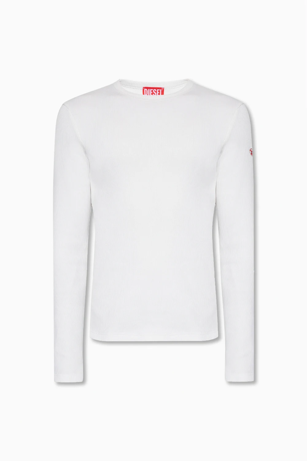 Prążkowany t-shirt z długimi rękawami