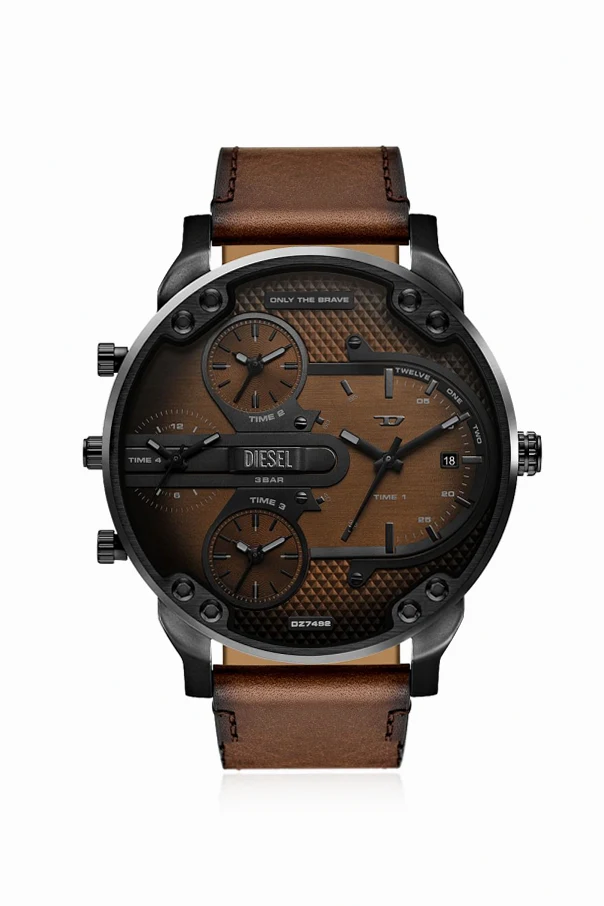 BRĄZOWY Stalowy zegarek `Mr Daddy Slim`