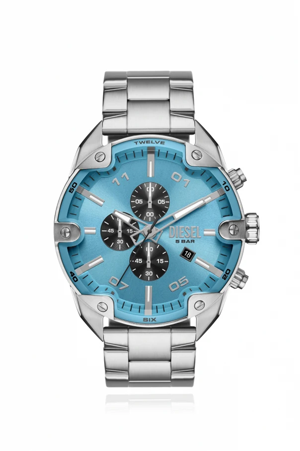 SREBRNY Stalowy zegarek `Spiked`