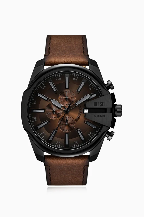 BRĄZOWY Stalowy zegarek `Mega Chief`