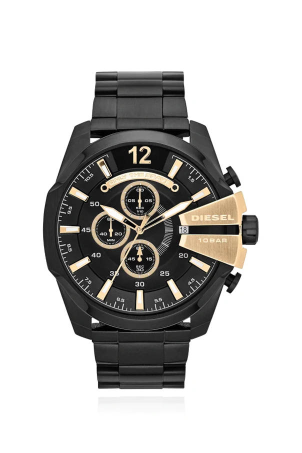 CZARNY Stalowy zegarek `Mega Chief`