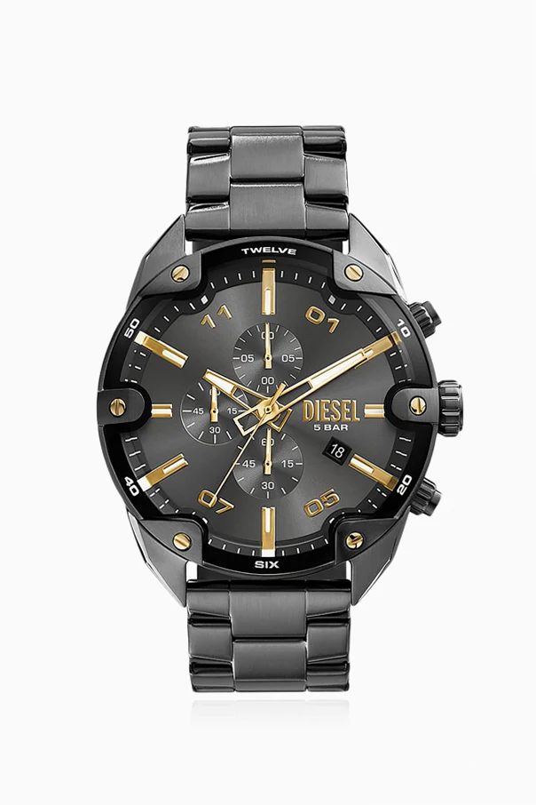 SZARY Stalowy zegarek `Spiked`