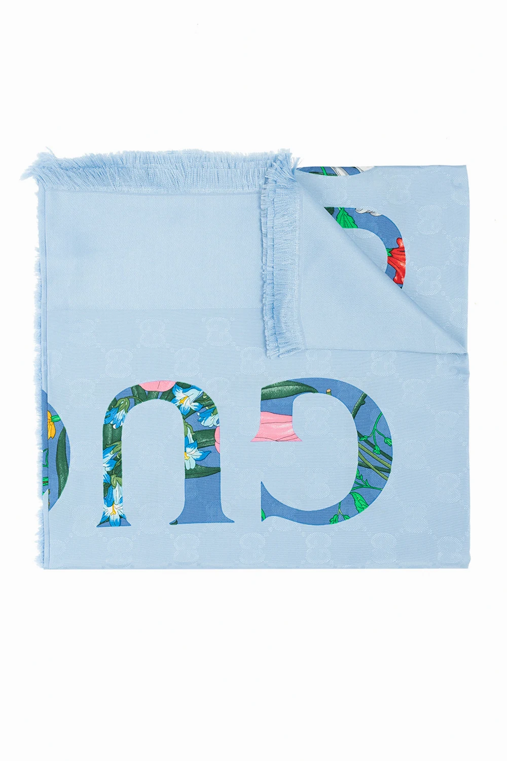BLUE ‘Flora’ motif scarf