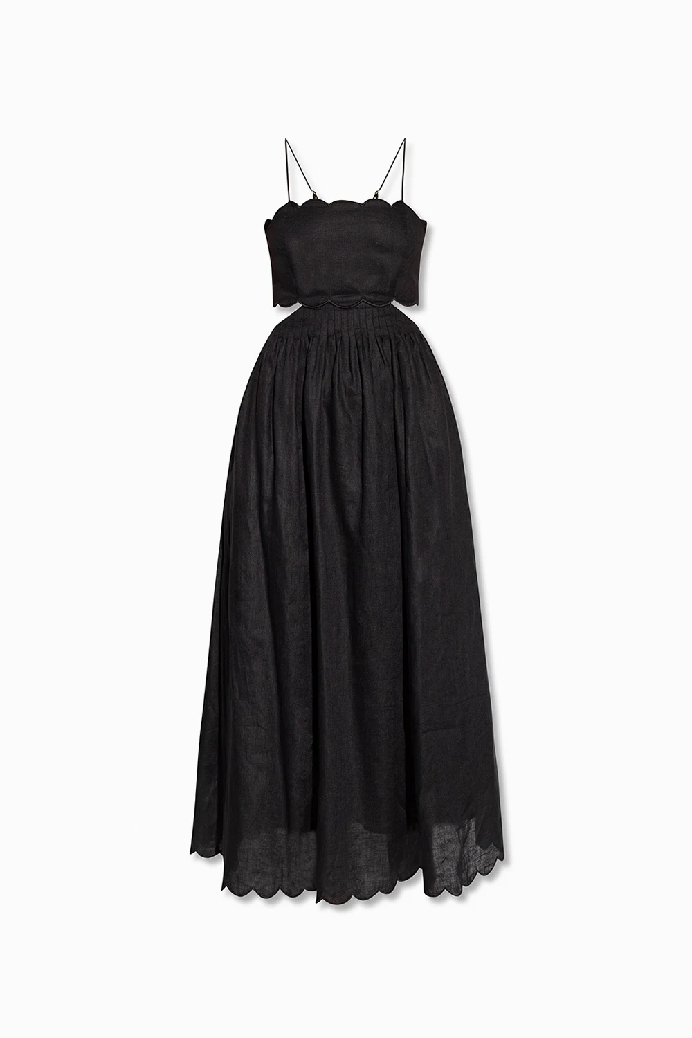 Linen dress with shoulder straps