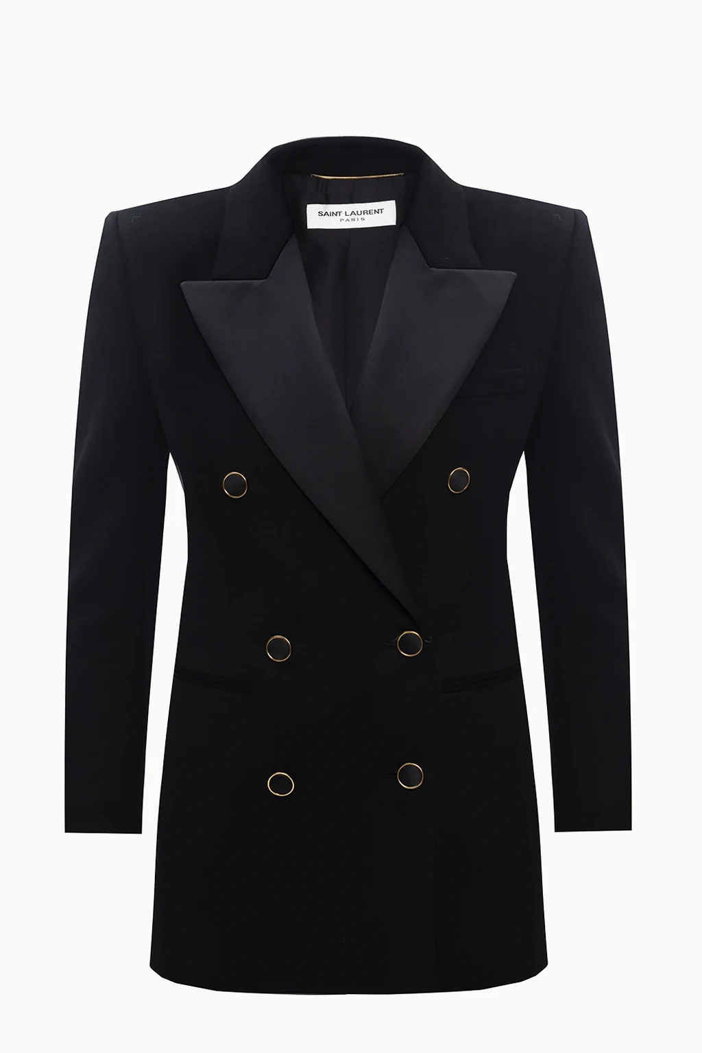 BLACK Wool blazer with notch lapels