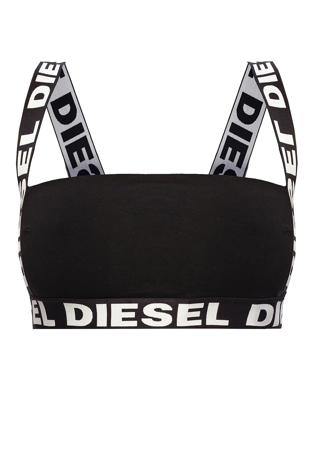 BLACK Logo-embroidered bra