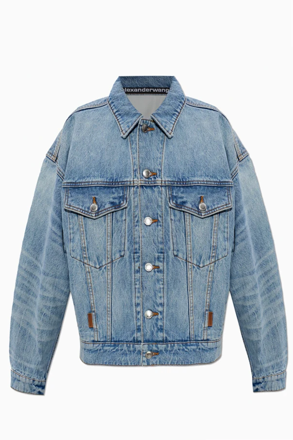 NIEBIESKI Jeansowa kurtka z motywem ‘Vintage’