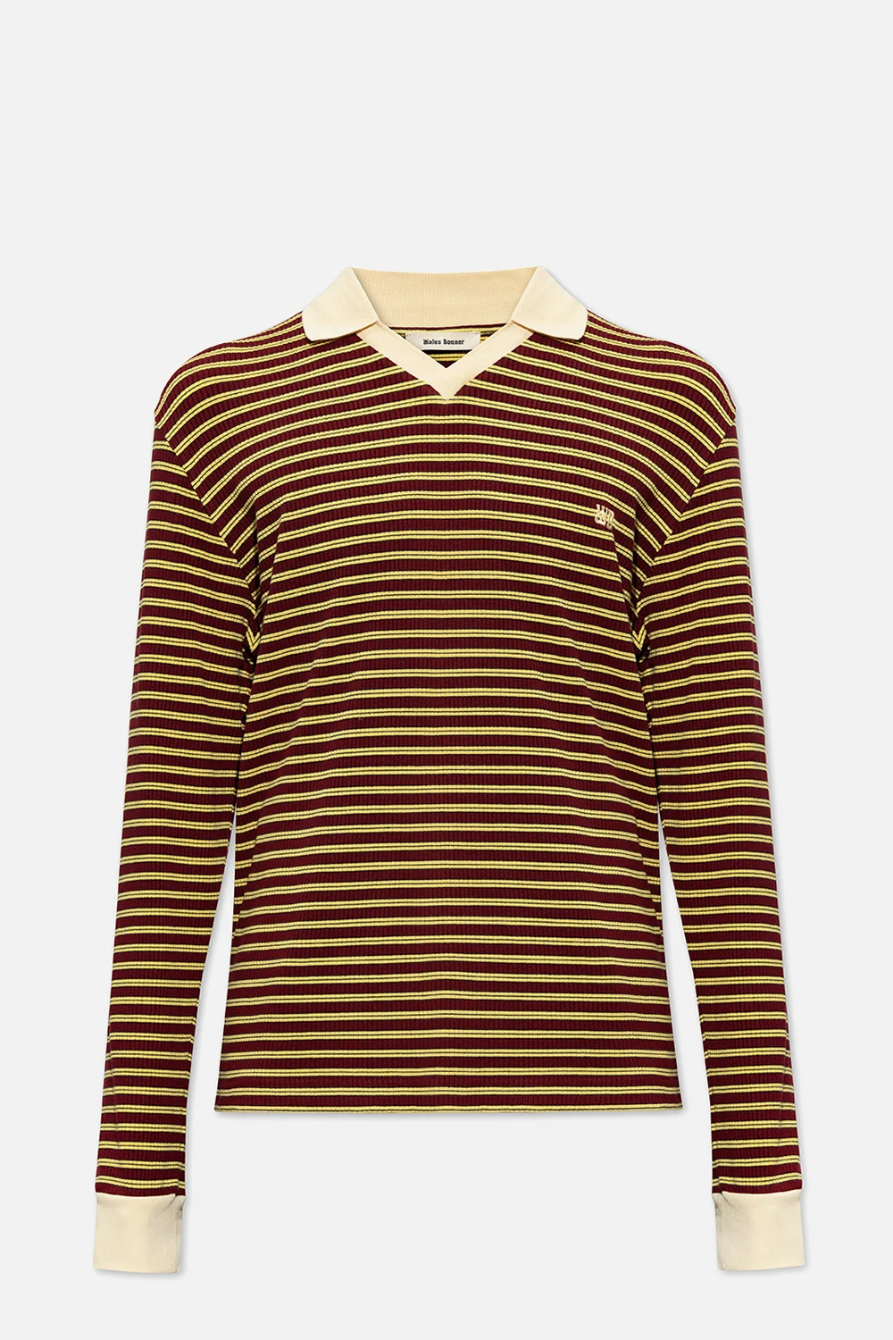 BURGUNDY ‘Sonic’ polo shirt with long sleeves