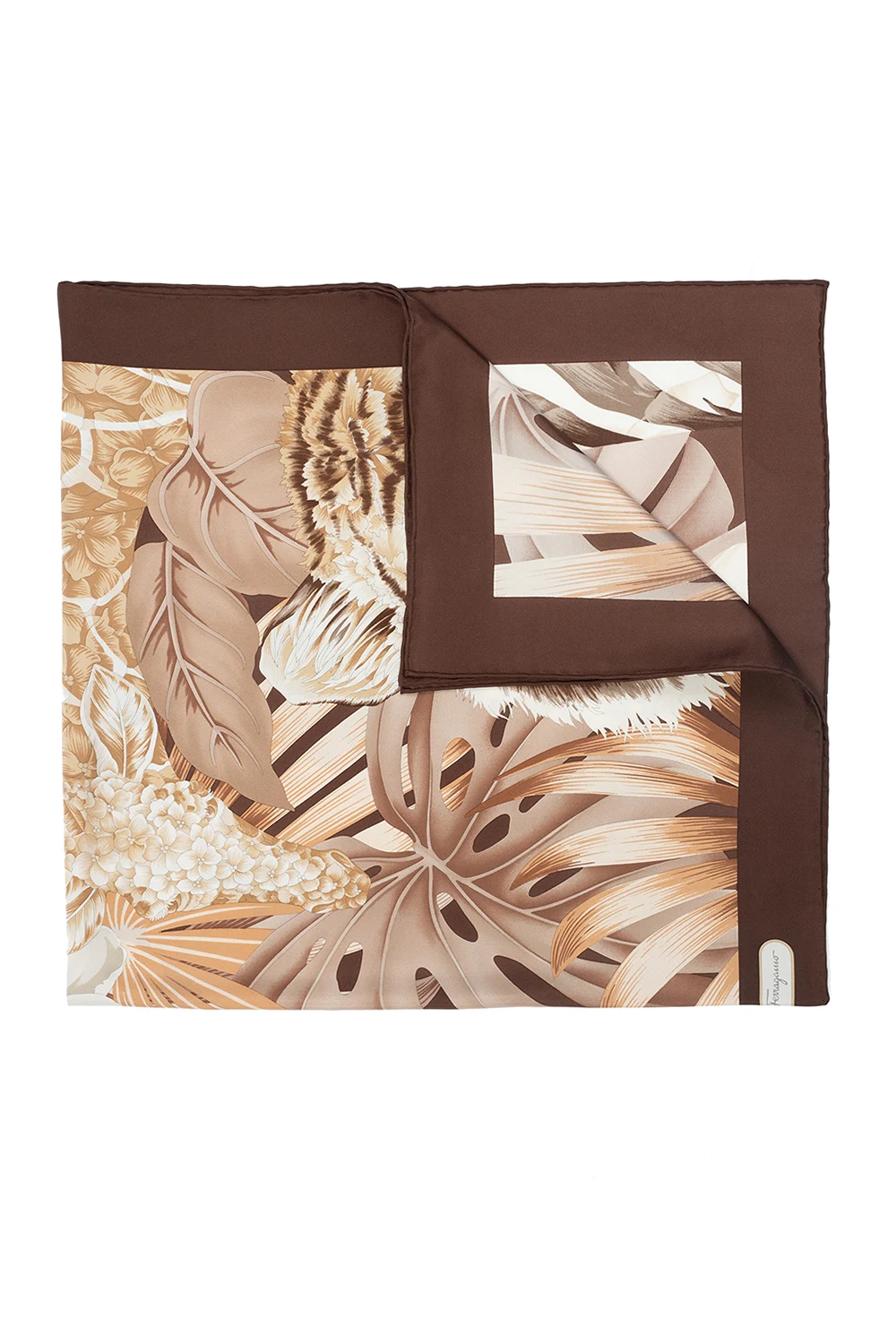 BROWN Floral print scarf