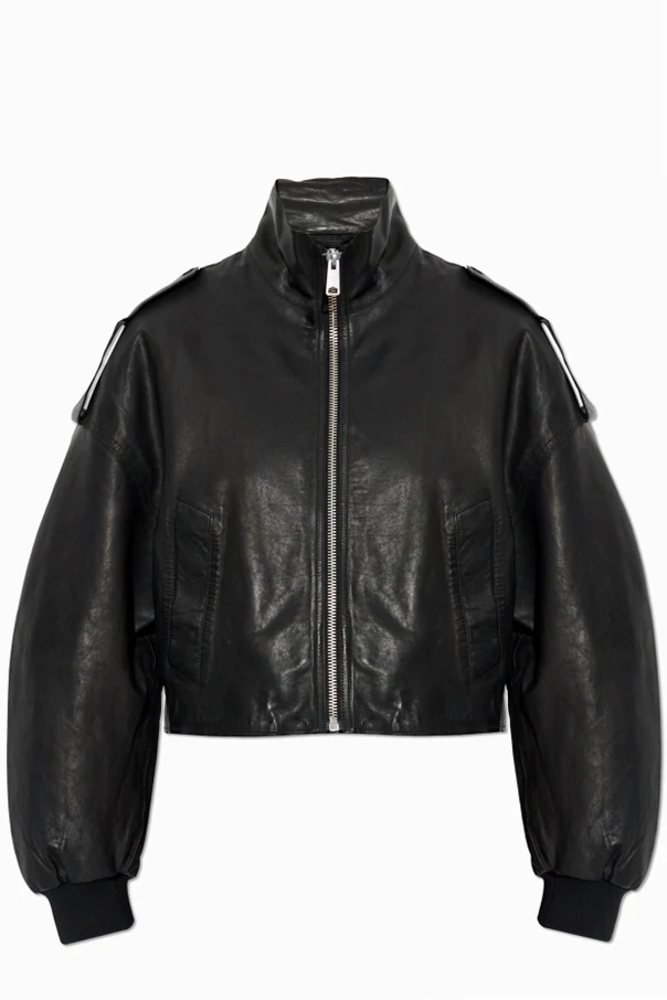 CZARNY Skórzana kurtka ‘Lowden’