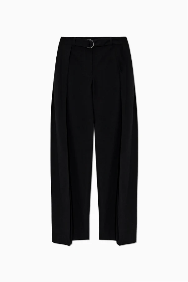 BLACK Wool pants with belt