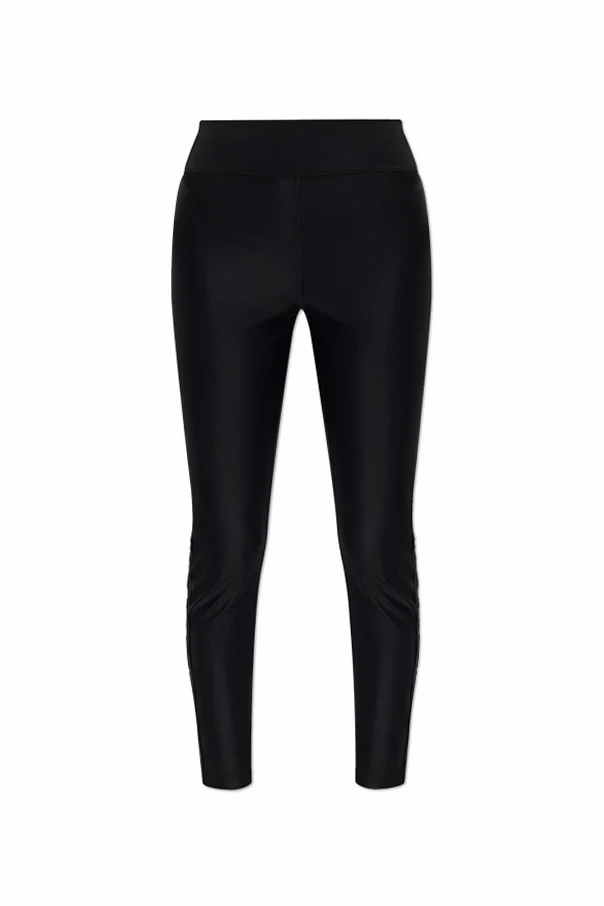 SCHWARZ Leggings mit Seitenstreifen