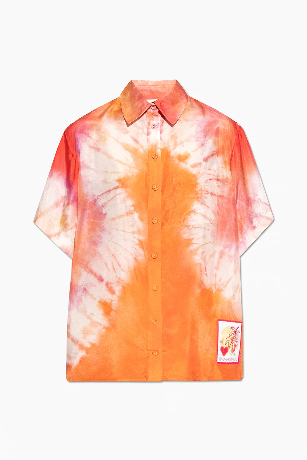 Silk shirt with short sleeves
