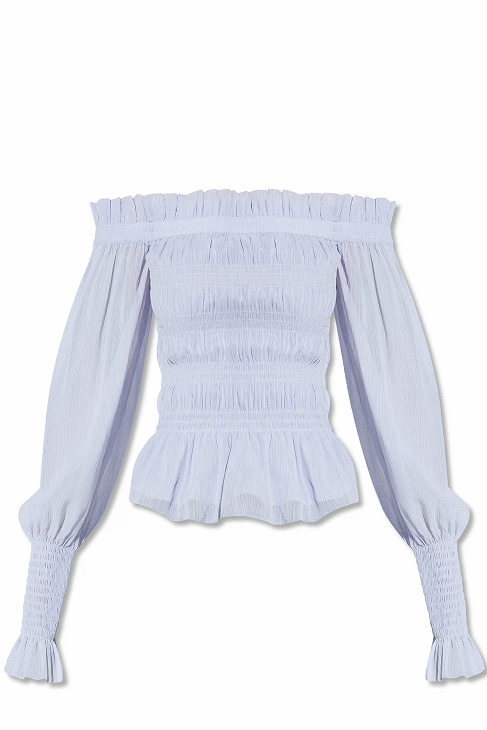 light blue ‘Lara’ top with puff sleeves