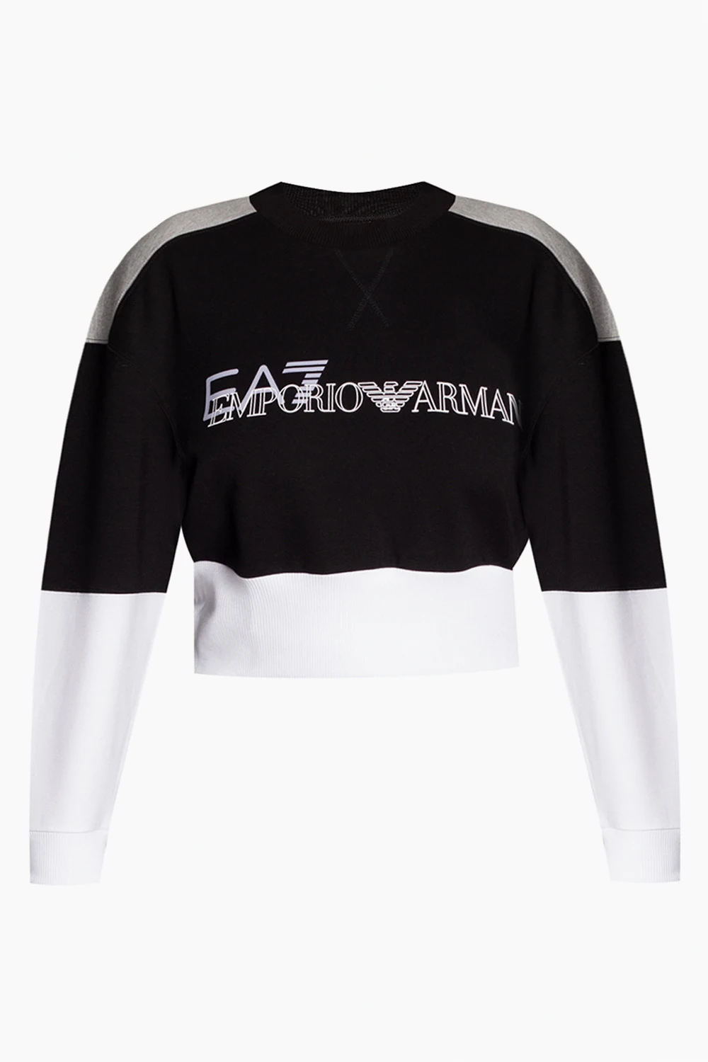 BLACK Cropped sweatshirt with logo