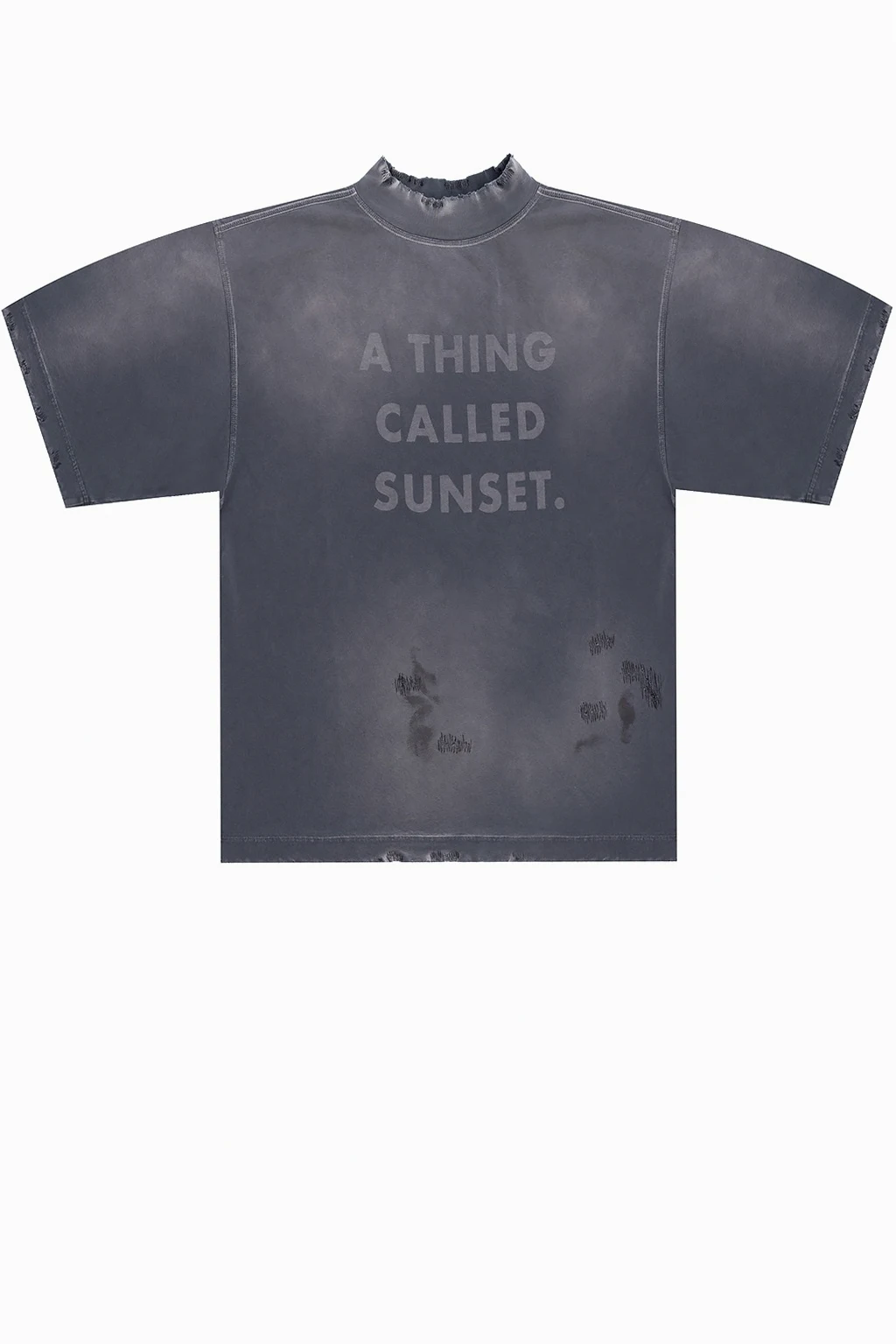 GREY T-shirt with worn effects