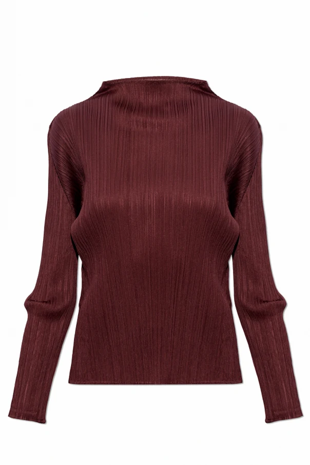 BURGUNDER Plissiertes Top