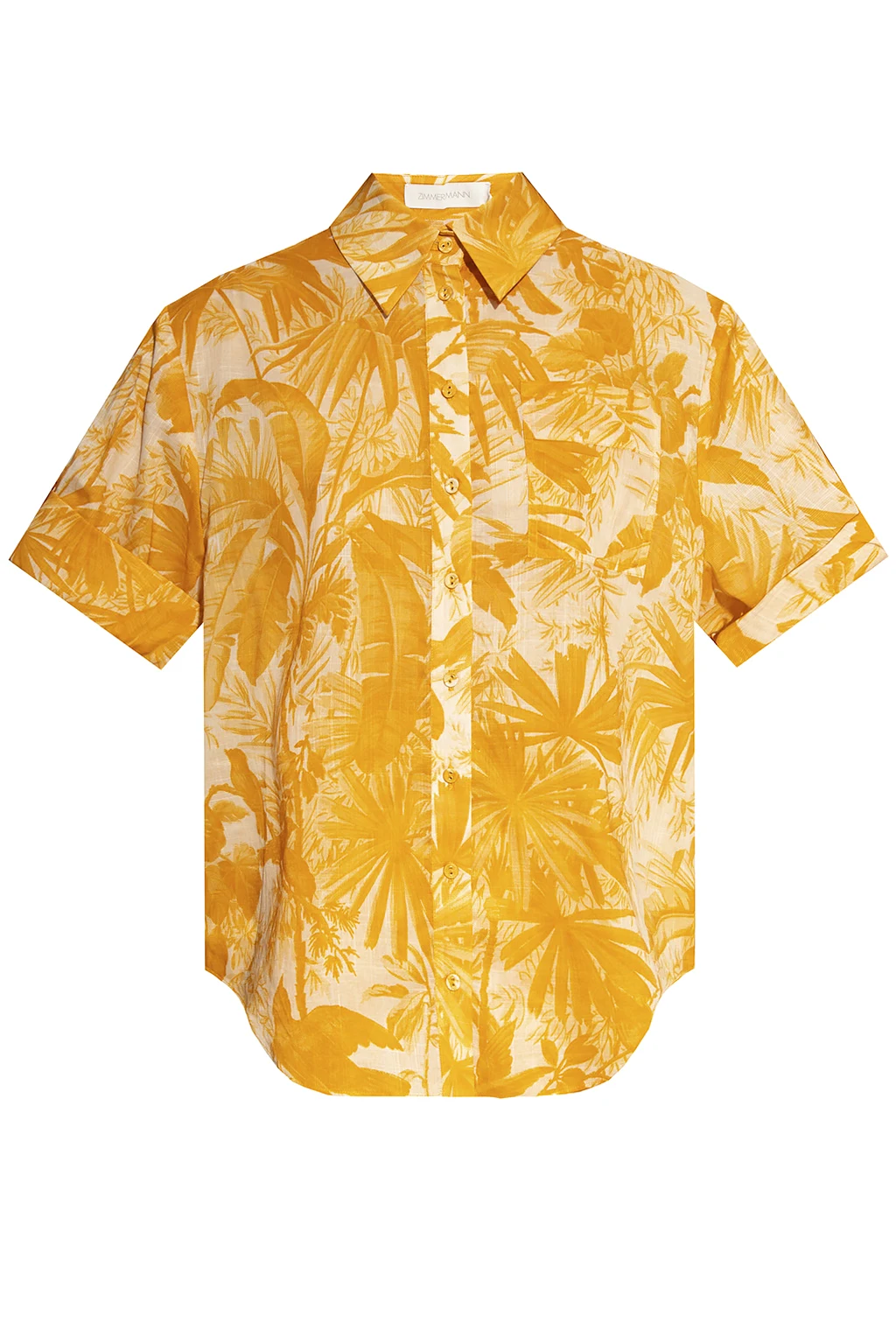Patterned shirt with short sleeves