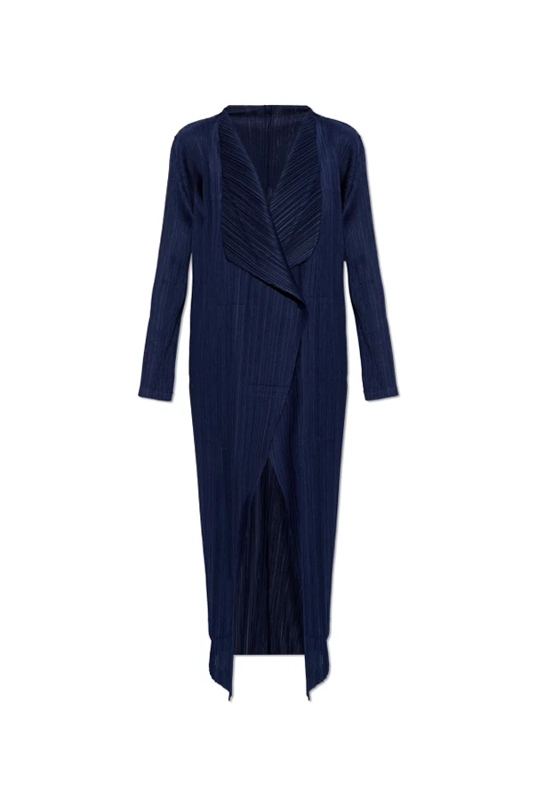 NAVY BLUE Pleated coat