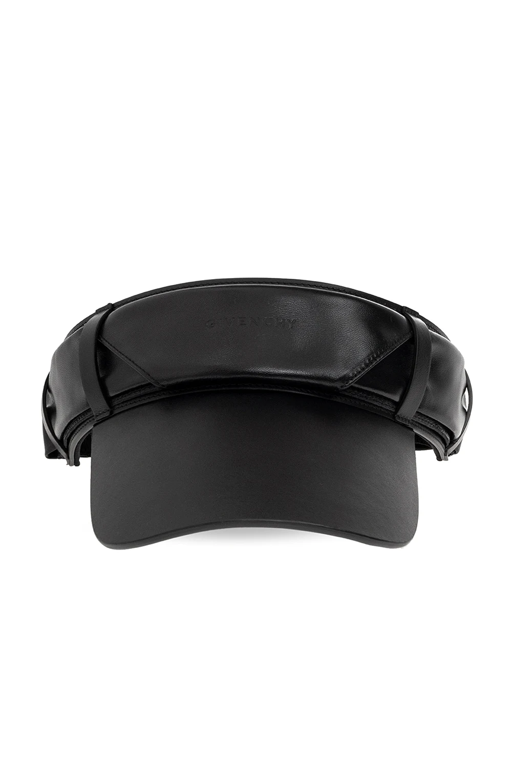 Leather visor with logo