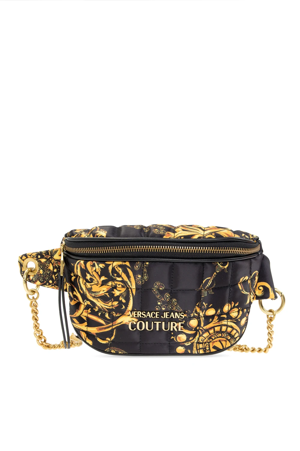 BLACK Belt bag with Barocco motif
