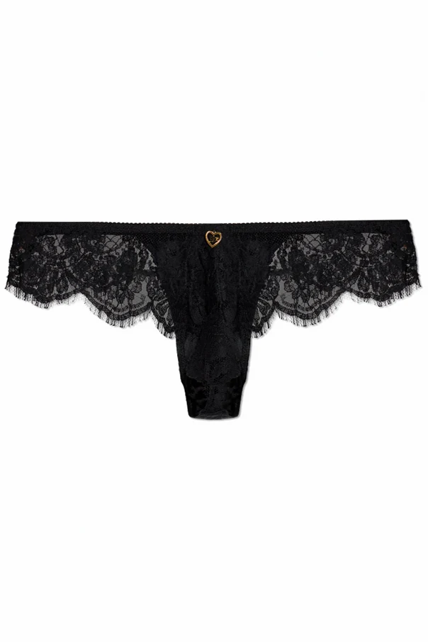 BLACK Silk panties with lace