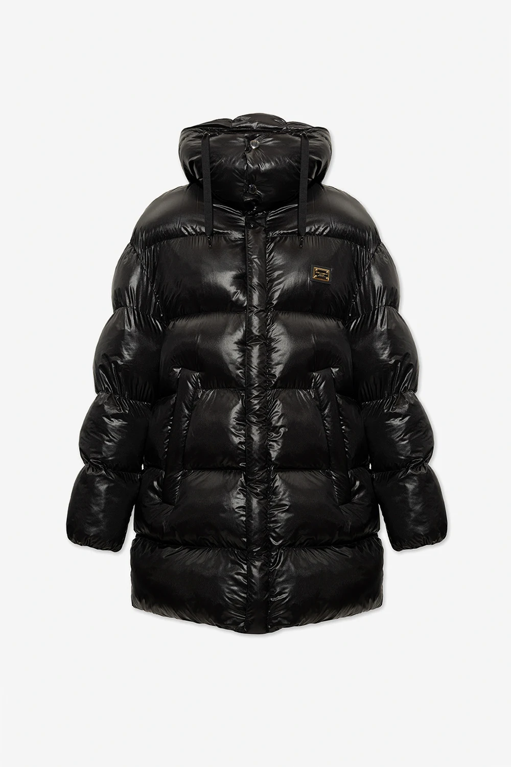 BLACK Insulated hooded jacket
