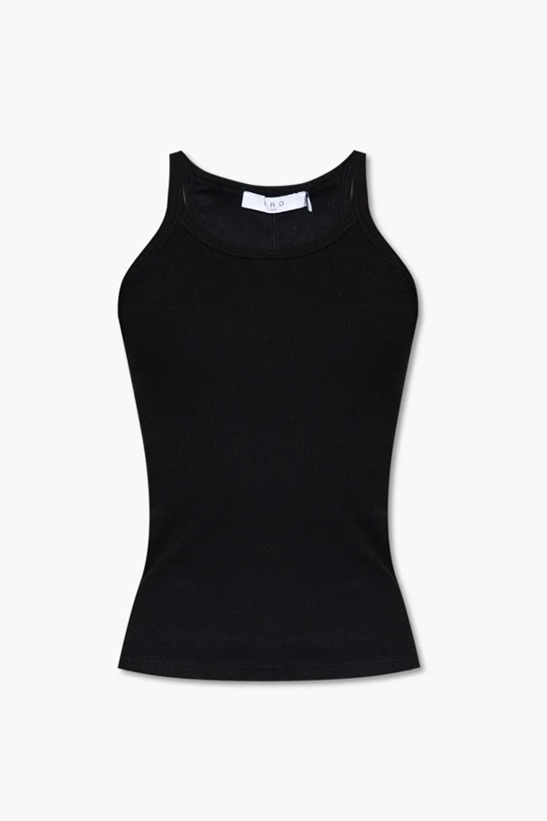 CZARNY Prążkowany top bez rękawów ‘Palisso’