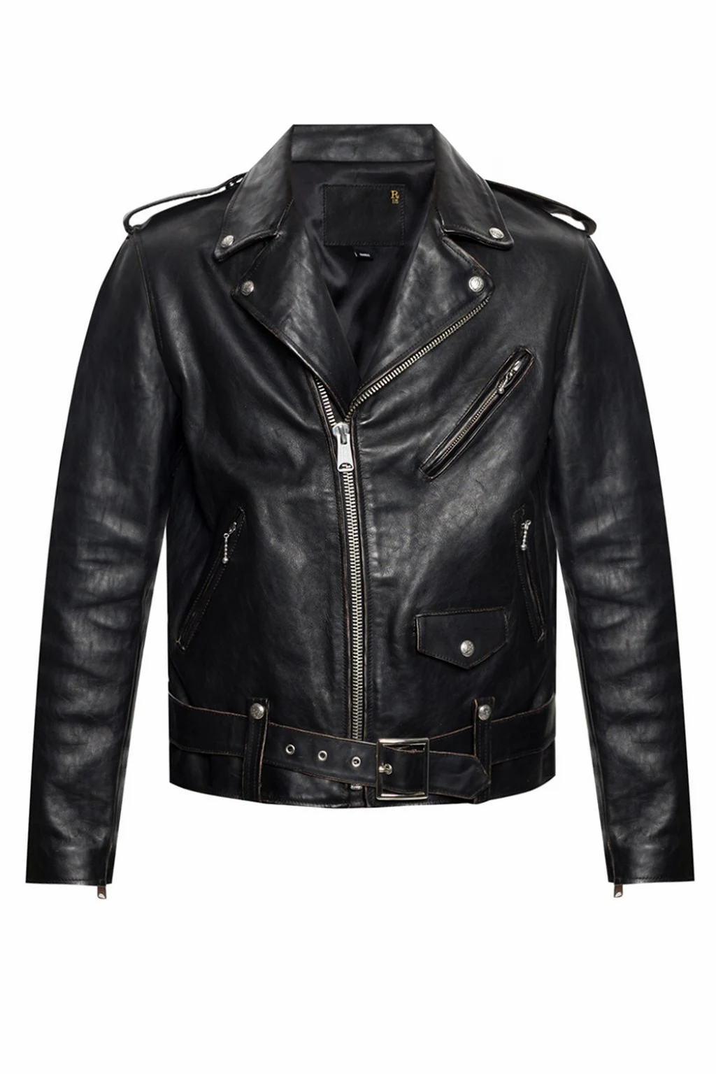 Leather biker jacket