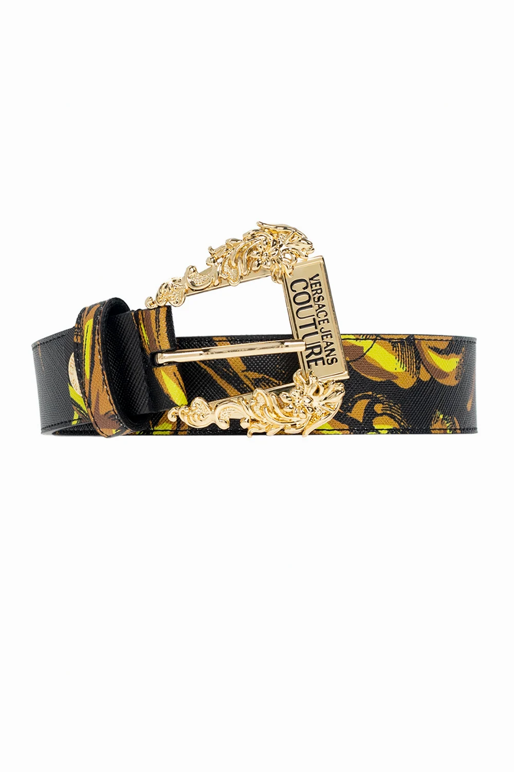 BLACK Leather belt with logo