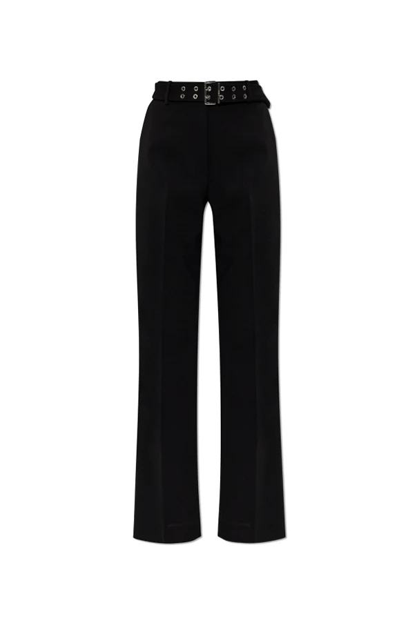 SCHWARZ Bügelfaltenhose mit Gürtel