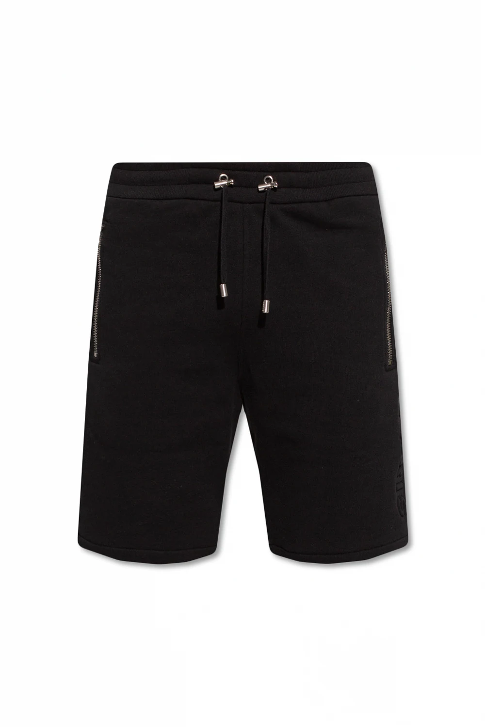 BLACK Cotton shorts with logo