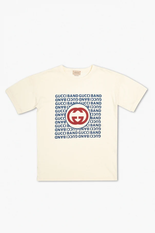 cream T-shirt with logo
