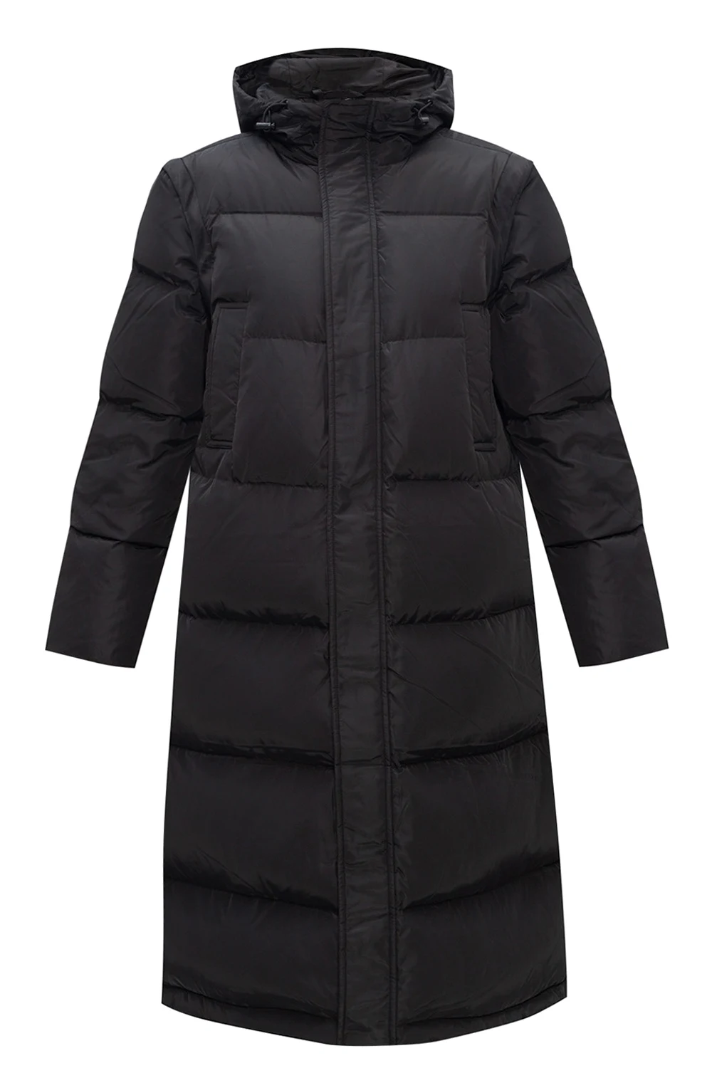 Quilted coat with detachable sleeves