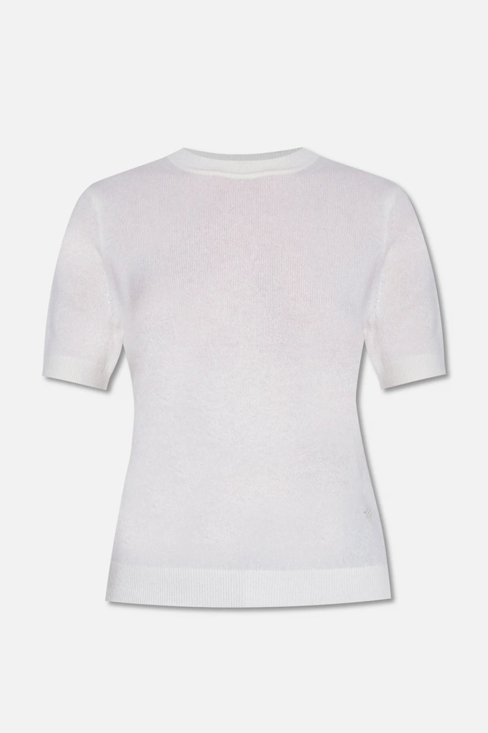 Cashmere sweater with short sleeves