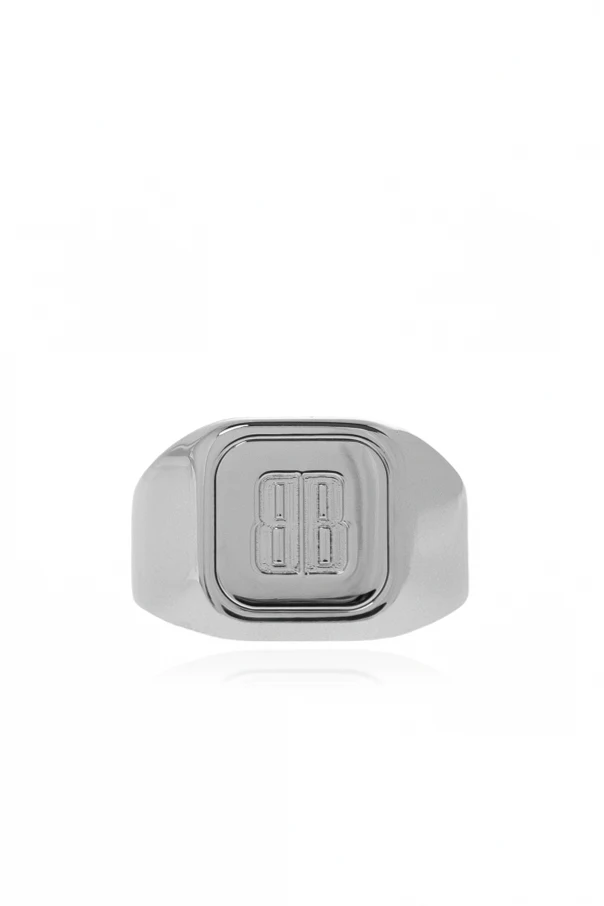 SILVER Signet ring with engraved logo