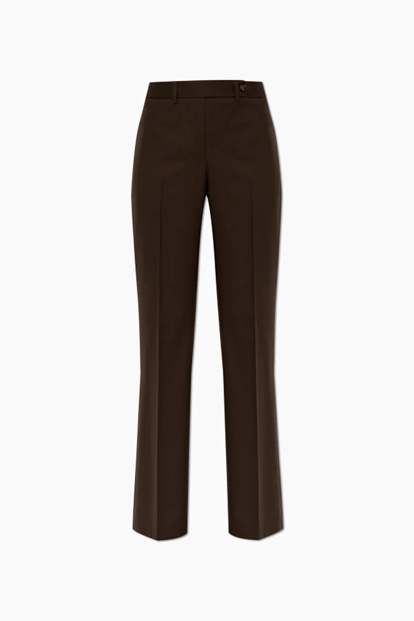 BROWN Wool pleated trousers