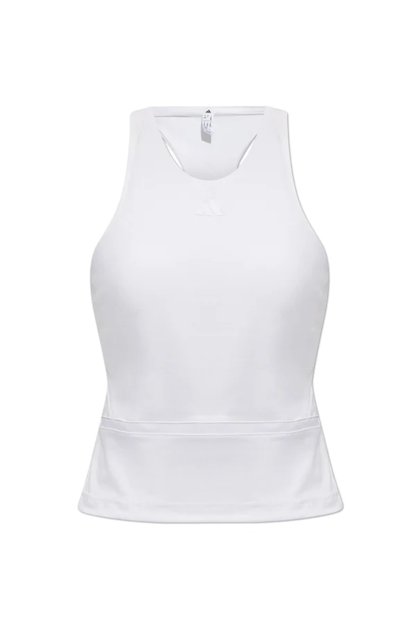 cream Training top with bare shoulders