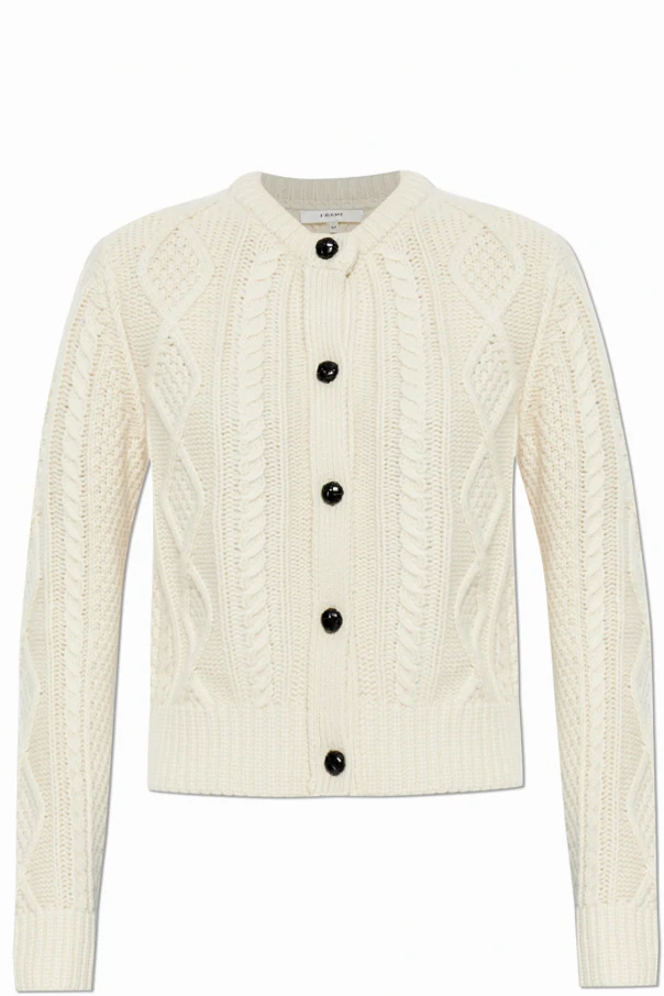 kremowy Kardigan o dekoracyjnym splocie