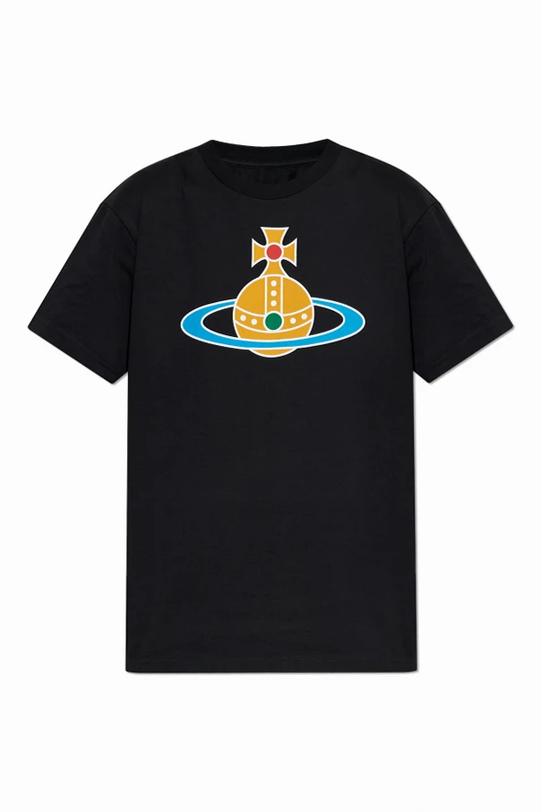 CZARNY T-shirt z nadrukiem logo