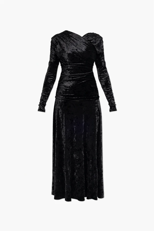 SCHWARZ Samtkleid mit Drapierungen