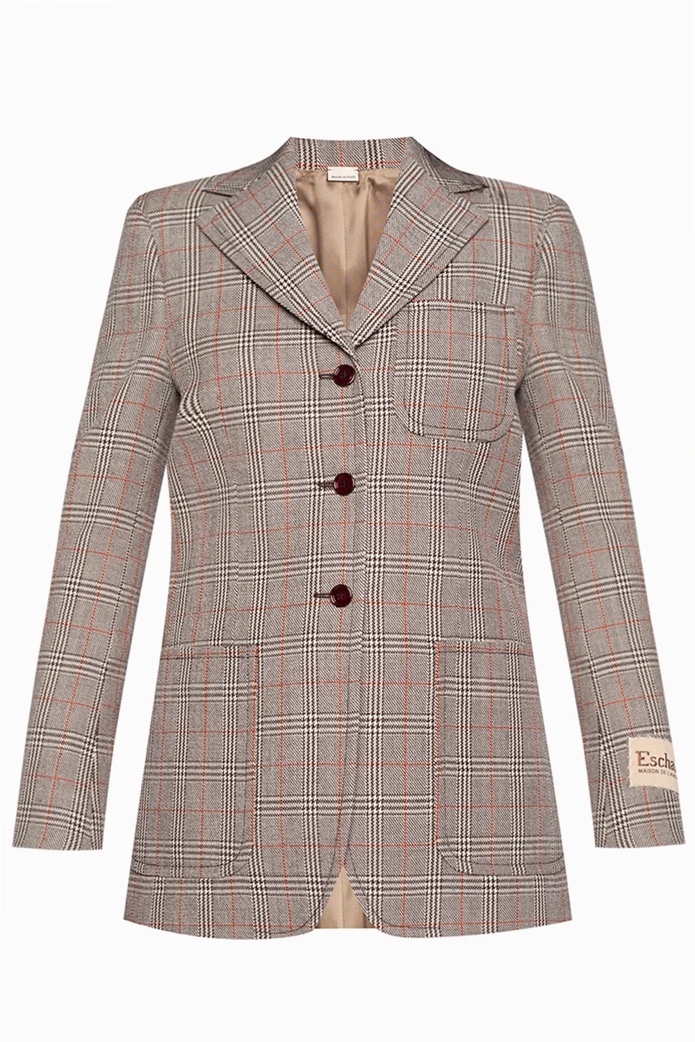 beige Checked blazer