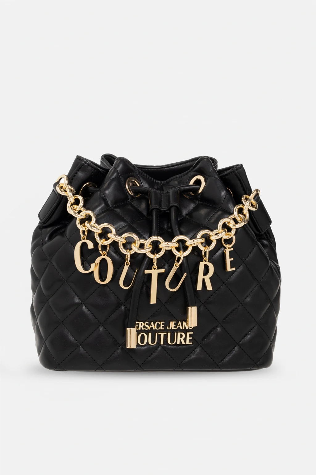 BLACK Quilted bucket bag