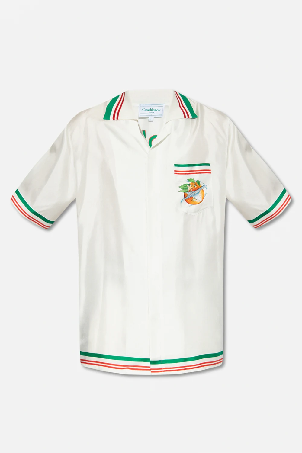 Short-sleeved silk shirt