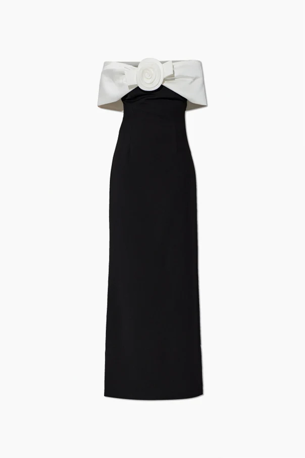 BLACK Long off-the-shoulder dress