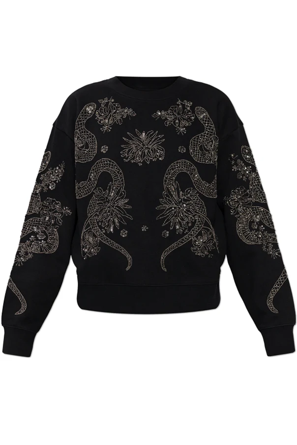 BLACK Sweatshirt with ‘Cecile’ appliqués