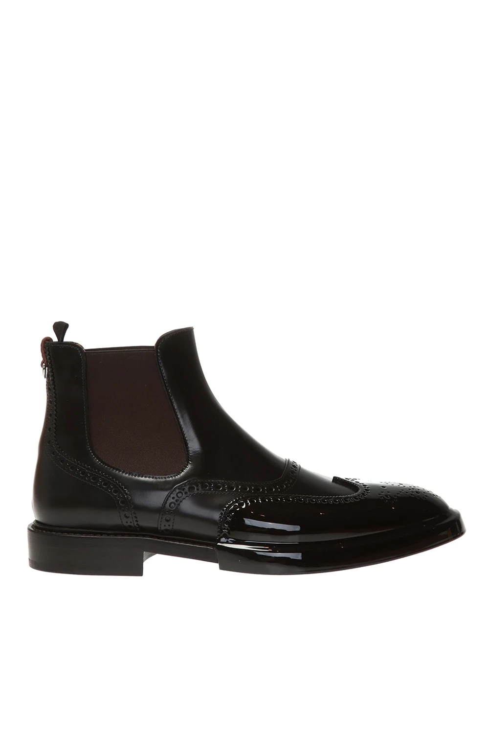 Perforated ankle boots