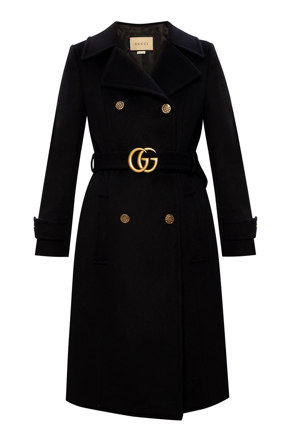 Wool coat with notch lapels